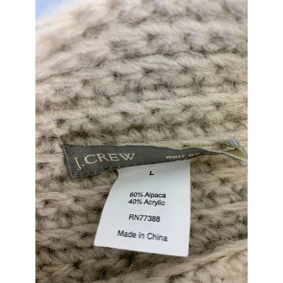 J Crew Knit By Hand Alpaca Wool Sweater Bell Sleeve Chevron Stripe Vintage Large - Picture 9 of 12